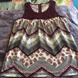 Vanity Lace/Chevron Tank